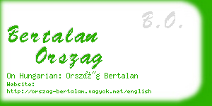 bertalan orszag business card